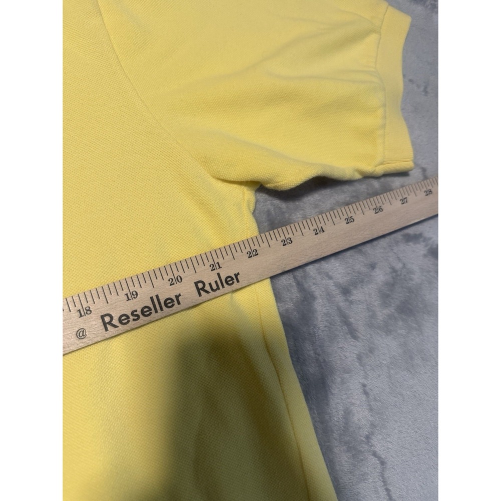 Polo Ralph Lauren Men's Large Polo Shirt Yellow Short Sleeve Blue Pony - Picture 3 of 5